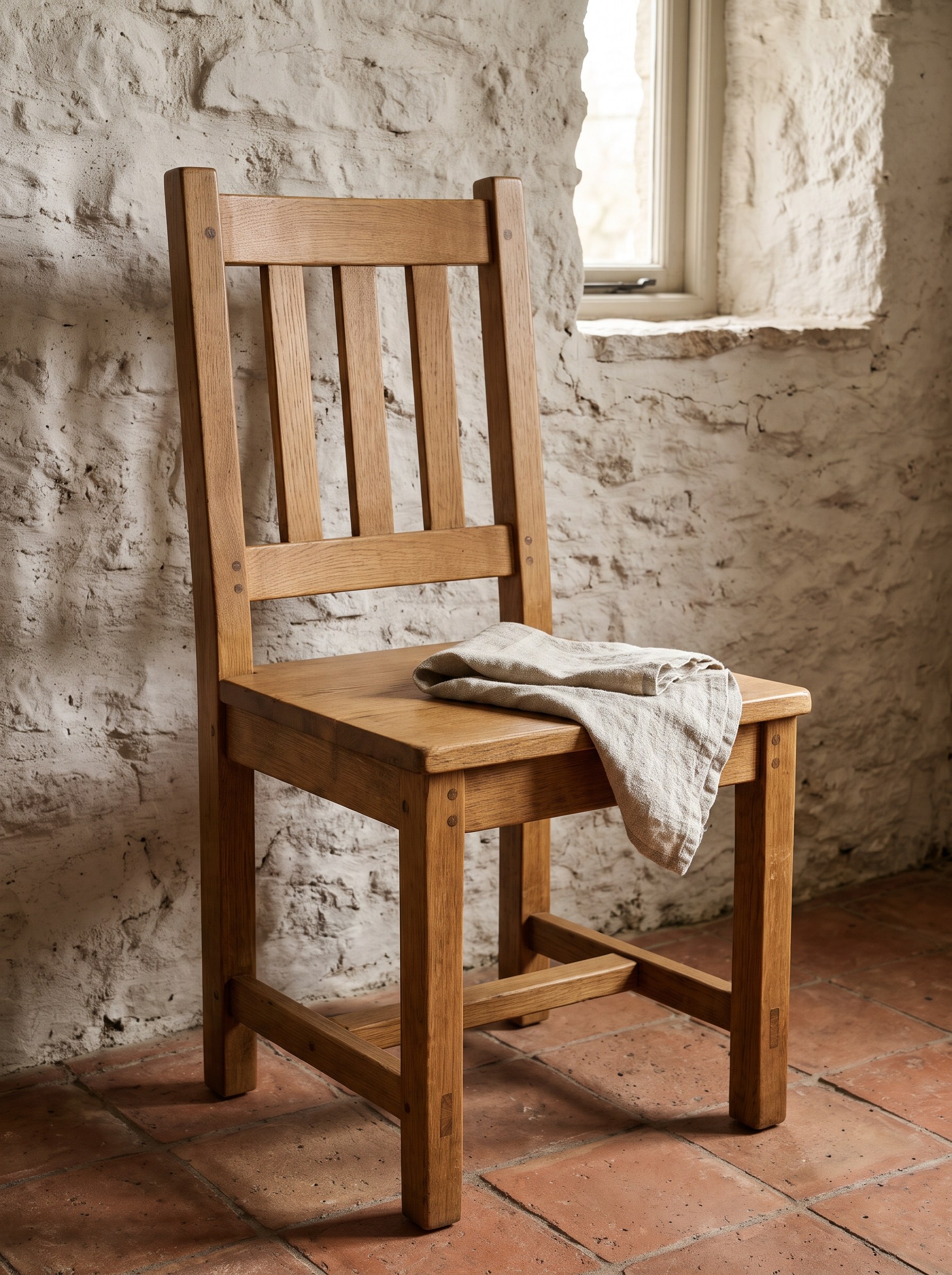 Banon chair in a stone-walled room